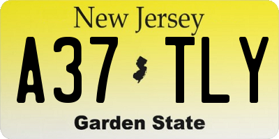 NJ license plate A37TLY