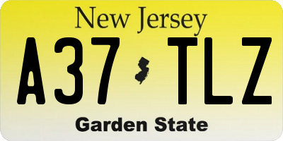 NJ license plate A37TLZ