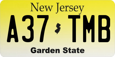 NJ license plate A37TMB