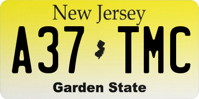 NJ license plate A37TMC