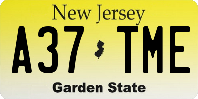 NJ license plate A37TME