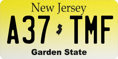 NJ license plate A37TMF