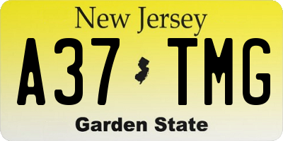 NJ license plate A37TMG
