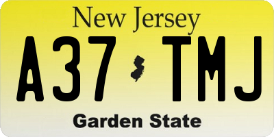 NJ license plate A37TMJ