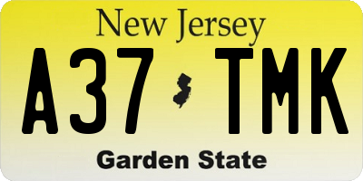 NJ license plate A37TMK