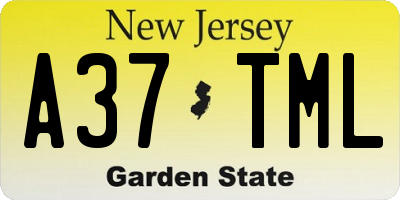 NJ license plate A37TML