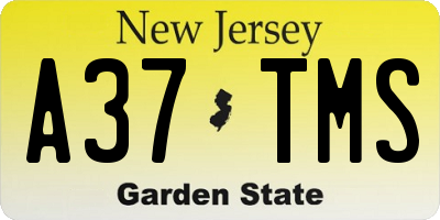 NJ license plate A37TMS
