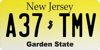NJ license plate A37TMV