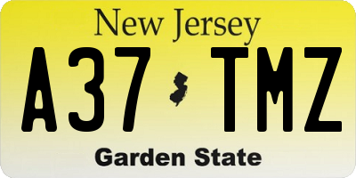 NJ license plate A37TMZ