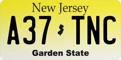 NJ license plate A37TNC