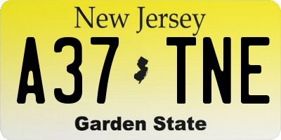NJ license plate A37TNE