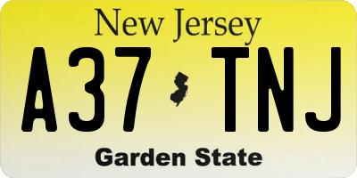 NJ license plate A37TNJ