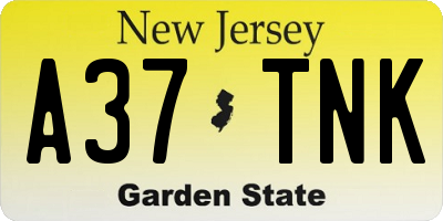 NJ license plate A37TNK