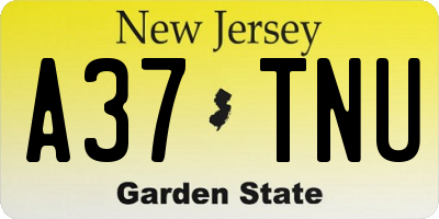 NJ license plate A37TNU