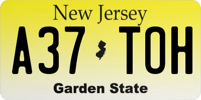 NJ license plate A37TOH
