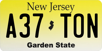 NJ license plate A37TON