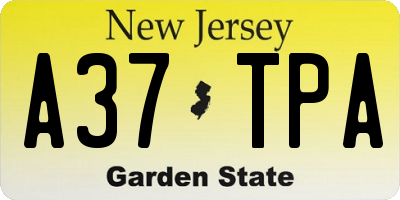 NJ license plate A37TPA