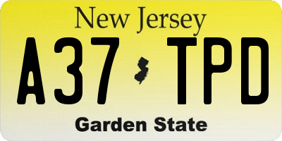 NJ license plate A37TPD