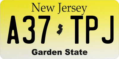 NJ license plate A37TPJ