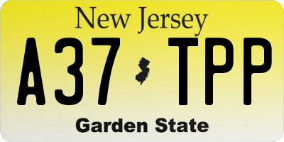 NJ license plate A37TPP