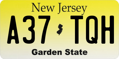 NJ license plate A37TQH