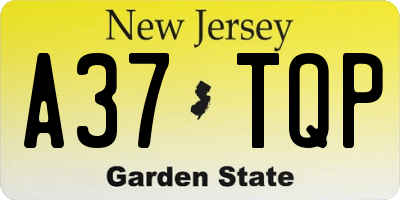 NJ license plate A37TQP