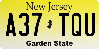 NJ license plate A37TQU
