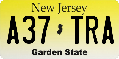 NJ license plate A37TRA