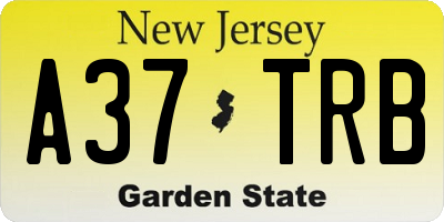 NJ license plate A37TRB