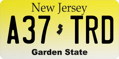 NJ license plate A37TRD