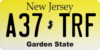 NJ license plate A37TRF