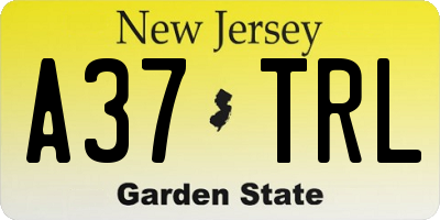NJ license plate A37TRL