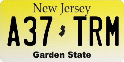 NJ license plate A37TRM
