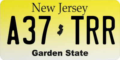 NJ license plate A37TRR
