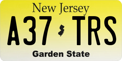 NJ license plate A37TRS