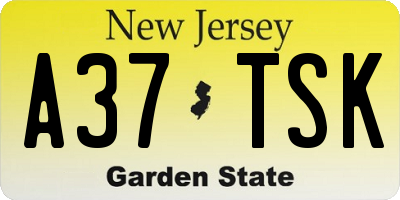 NJ license plate A37TSK
