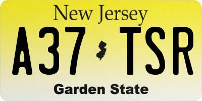 NJ license plate A37TSR