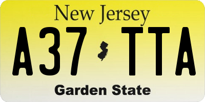 NJ license plate A37TTA