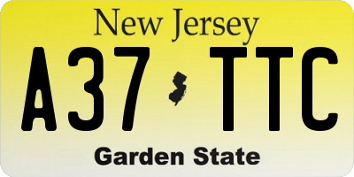 NJ license plate A37TTC