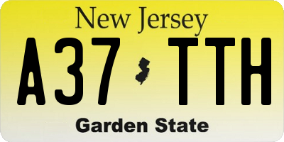 NJ license plate A37TTH