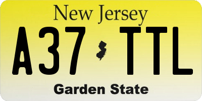 NJ license plate A37TTL