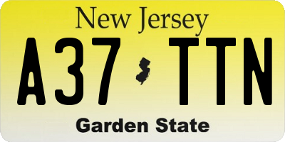 NJ license plate A37TTN