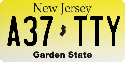 NJ license plate A37TTY