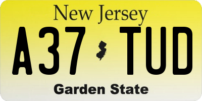 NJ license plate A37TUD