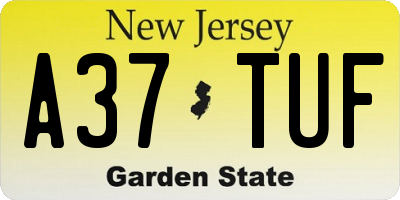 NJ license plate A37TUF