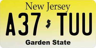NJ license plate A37TUU