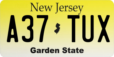 NJ license plate A37TUX
