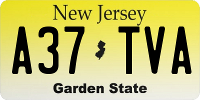NJ license plate A37TVA