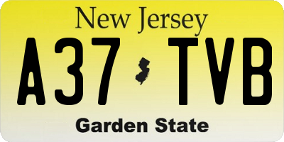 NJ license plate A37TVB