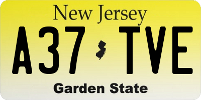 NJ license plate A37TVE